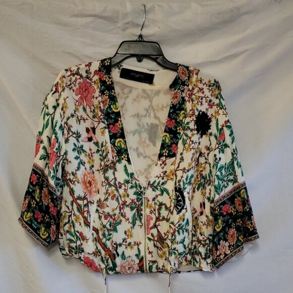 ZARA Floral Print Kimono Jacket - Picture 5 of 11